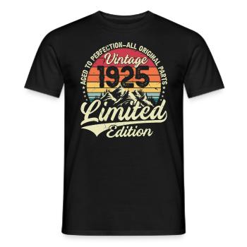 Jahrgang 1925 Limited Edition Geburtstagsgeschenk - Männer T-Shirt - Schwarz - Vorne - AI Model Male 178 light (178cm)