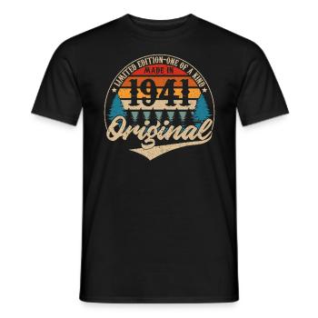 Idée Cadeau D Anniversaire Vintage Original 1941 - T-shirt homme - noir - Devant - AI Model Male 178 light (178cm)