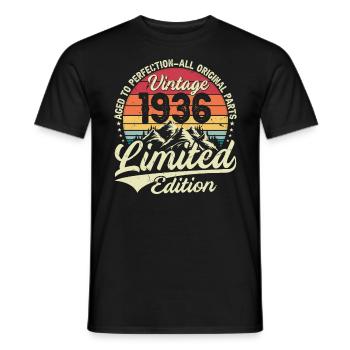 Cadeau D'anniversaire Vintage 1936 Édition Limitée - T-shirt homme - noir - Devant - AI Model Male 178 light (178cm)