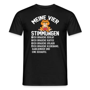 Meine Vier Stimmungen - Männer T-Shirt - Schwarz - Vorne - AI Model Male 178 light (178cm)