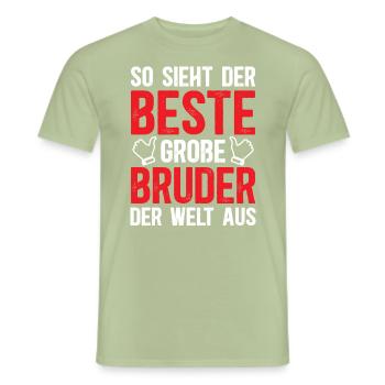 So Sieht Der Beste Große Bruder Der Welt Aus - Männer T-Shirt - Sage - Vorne - AI Model Male 178 light (178cm)
