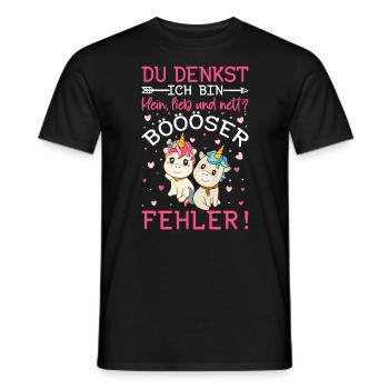 Du Denkst Ich Bin Klein Lieb Und Nett - Männer T-Shirt - Schwarz - Vorne - AI Model Male 178 light (178cm)