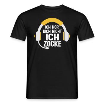 Ich Hör Dich Nicht Ich Zocke - Männer T-Shirt - Schwarz - Vorne - AI Model Male 178 light (178cm)