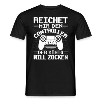 Zocken Reichet Mir Den Controller König - Männer T-Shirt - Schwarz - Vorne - AI Model Male 178 light (178cm)