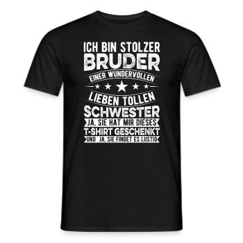 Funny Brother Sister Birthday Christmas Gift Idea - Männer T-Shirt - Schwarz - Vorne - AI Model Male 178 light (178cm)