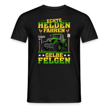 Echte Helden Fahren Gelbe Felgen - Männer T-Shirt - Schwarz - Vorne - AI Model Male 178 light (178cm)
