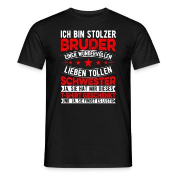 Funny Brother Sister Birthday Christmas Gift Idea - Männer T-Shirt - Schwarz - Vorne - AI Model Male 178 light (178cm)