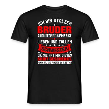 Ich Bin Stolzer Bruder Einer Wonderful Schwester - Männer T-Shirt - Schwarz - Vorne - AI Model Male 178 light (178cm)