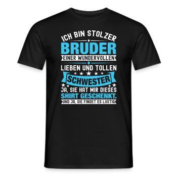 Ich Bin Stolzer Bruder Einer Wonderful Schwester - Männer T-Shirt - Schwarz - Vorne - AI Model Male 178 light (178cm)