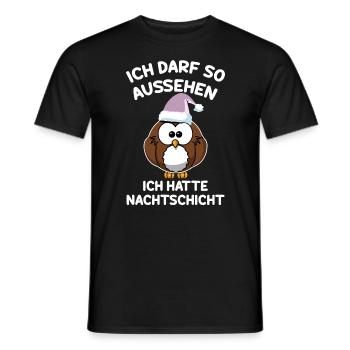Ich Darf So Aussehen Ich Hatte Nachtschicht - Männer T-Shirt - Schwarz - Vorne - AI Model Male 178 light (178cm)