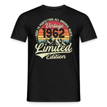 Vintage Geburtstagsgeschenk 1962 Limited Edition - Männer T-Shirt - Schwarz - Vorne - AI Model Male 178 light (178cm)