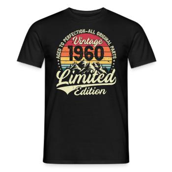 Vintage 1960 Birthday Gift Limited Edition - Men's T-Shirt - black - Front - AI Model Male 178 light (178cm)