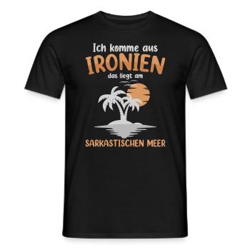 Ich Komme Aus Ironien - Männer T-Shirt - Schwarz - Vorne - AI Model Male 178 light (178cm)