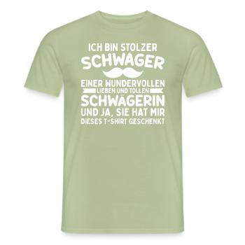Stolzer Schwager - Männer T-Shirt - Sage - Vorne - AI Model Male 178 light (178cm)