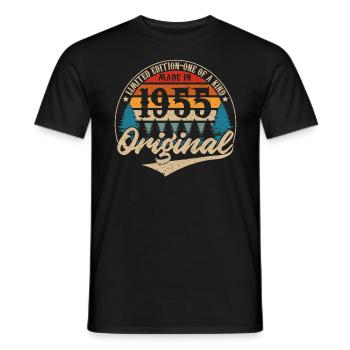 Vintage Geburtstag Geschenkidee Original 1955 - Männer T-Shirt - Schwarz - Vorne - AI Model Male 178 light (178cm)