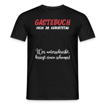 30th Birthday Fun Party Guest Book Funny Gift - Männer T-Shirt - Schwarz - Vorne - AI Model Male 178 light (178cm)