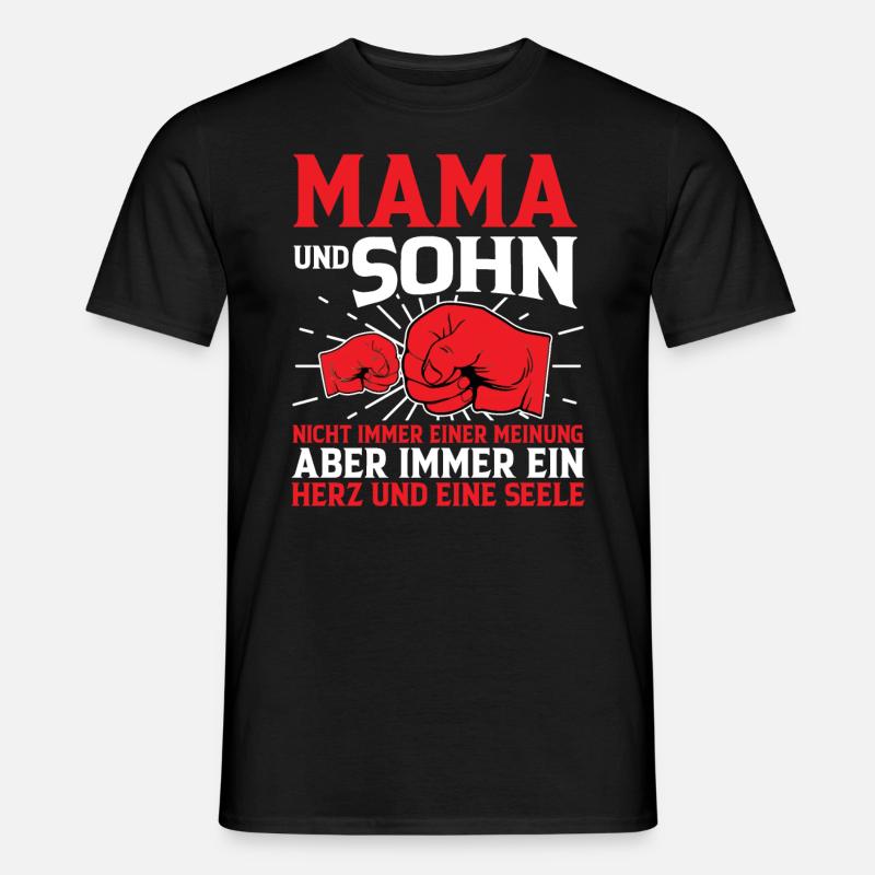 Mama Und Sohn - Männer T-Shirt - Schwarz