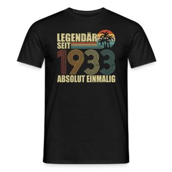 Legendär Seit 1933 Absolut Einmalig - Männer T-Shirt - Schwarz - Vorne - AI Model Male 178 light (178cm)