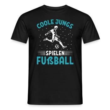Coole Jungs Spielen Fußball - Männer T-Shirt - Schwarz - Vorne - AI Model Male 178 light (178cm)