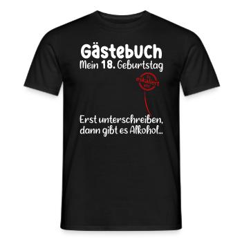 Guestbook 18th Birthday Guest List 18 Years - Männer T-Shirt - Schwarz - Vorne - AI Model Male 178 light (178cm)