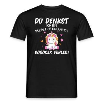 Du Denkst Ich Bin Klein Lieb Und Nett - Männer T-Shirt - Schwarz - Vorne - AI Model Male 178 light (178cm)