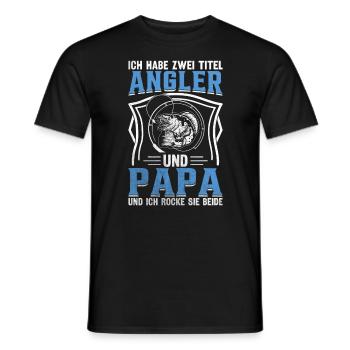 Ich habe zwei Titel Angler Und Papa - Männer T-Shirt - Schwarz - Vorne - AI Model Male 178 light (178cm)