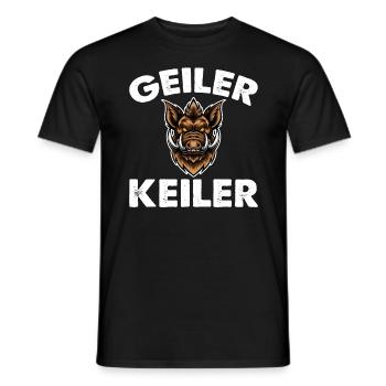Geiler Wild Boar Hunter Hunting Forest - Männer T-Shirt - Schwarz - Vorne - AI Model Male 178 light (178cm)