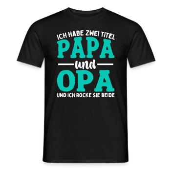 Ich Habe Zwei Titel Papa Und Opa - Männer T-Shirt - Schwarz - Vorne - AI Model Male 178 light (178cm)