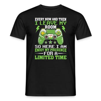 Drôle de jeu de temps en temps je quitte ma chambre - T-shirt homme - noir - Devant - AI Model Male 178 light (178cm)