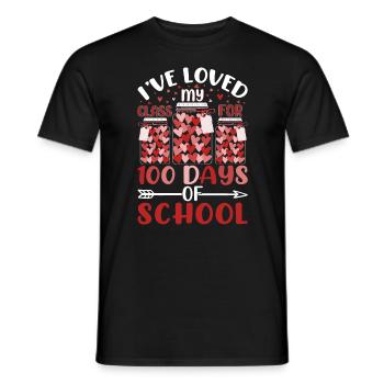Ich liebe meine Klasse seit 100 Tagen Schullehrer - Männer T-Shirt - Schwarz - Vorne - AI Model Male 178 light (178cm)