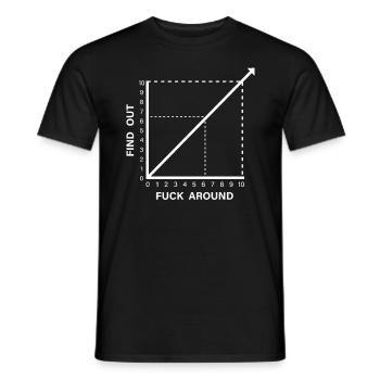 Fick herum und finde lustige Graph Chart Witz heraus - Männer T-Shirt - Schwarz - Vorne - AI Model Male 178 light (178cm)