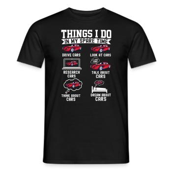 Dinge, die ich in meiner Freizeit mache Lustiger Auto-Enthusiast - Männer T-Shirt - Schwarz - Vorne - AI Model Male 178 light (178cm)