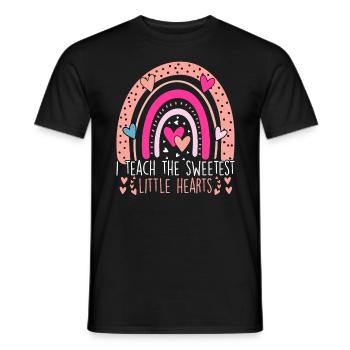 I Teach The Sweetest Hearts Rainbow Teacher - Men's T-Shirt - black - Front - AI Model Male 178 light (178cm)