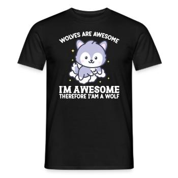 Ich bin großartig, also bin ich ein Wolf - Männer T-Shirt - Schwarz - Vorne - AI Model Male 178 light (178cm)