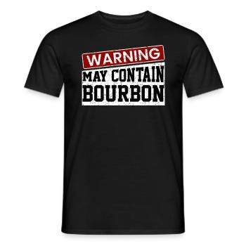Warnung kann Bourbon enthalten - Männer T-Shirt - Schwarz - Vorne - AI Model Male 178 light (178cm)