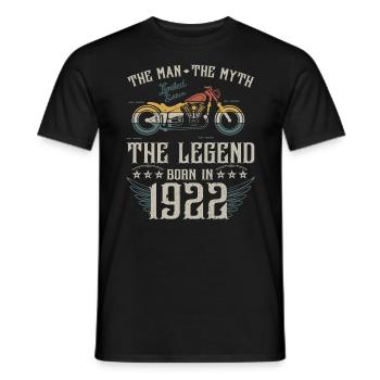 L'homme Le Mythe La Légende Né En 1922 Cadeau - T-shirt homme - noir - Devant - AI Model Male 178 light (178cm)