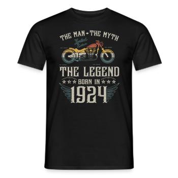 The man the myth The legend Born in 1924 gift - Men's T-Shirt - black - Front - AI Model Male 178 light (178cm)