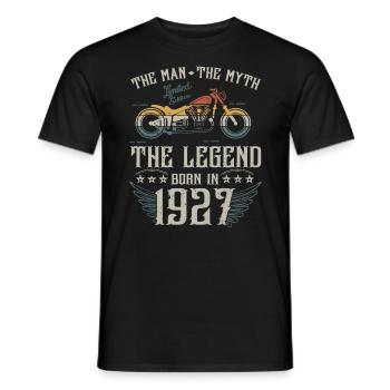 The man the myth the legend born in 1927 gift - Men's T-Shirt - black - Front - AI Model Male 178 light (178cm)