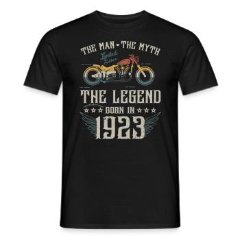 The man the myth the legend born in 1923 gift - Men's T-Shirt - black - Front - AI Model Male 178 light (178cm)