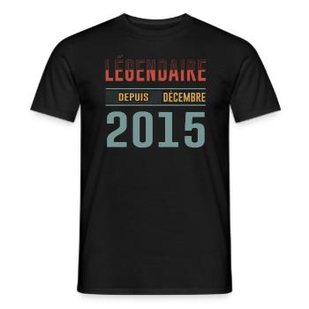 Légendaire Depuis Décembre 2015 Anniversaire - T-shirt homme - noir - Devant - AI Model Male 178 light (178cm)