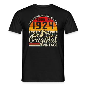 One of a kind born in 1924 Original vintage - Men's T-Shirt - black - Front - AI Model Male 178 light (178cm)