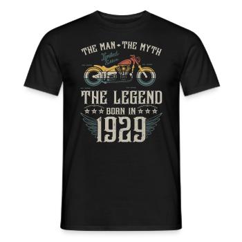The man the myth the legend born in 1929 gift - Men's T-Shirt - black - Front - AI Model Male 178 light (178cm)