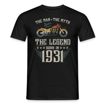 The man the myth The legend born in 1931 gift - Men's T-Shirt - black - Front - AI Model Male 178 light (178cm)