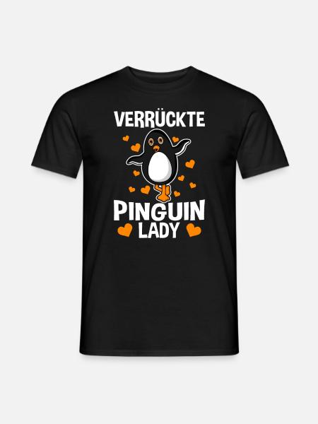 Verrückte Pinguin Lady - Männer T-Shirt - Schwarz