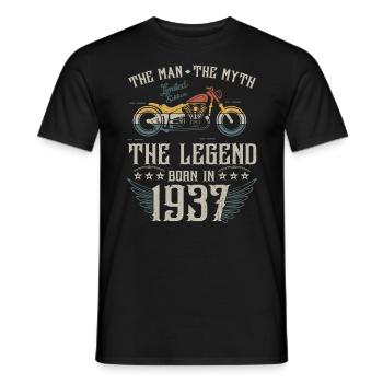 L'homme Le Mythe La Légende Né En 1937 Cadeau - T-shirt homme - noir - Devant - AI Model Male 178 light (178cm)