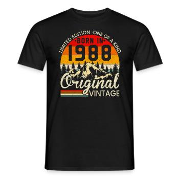 Unique in its kind born in 1988 Original vintage - Men's T-Shirt - black - Front - AI Model Male 178 light (178cm)