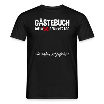 50th Birthday Guest Book Signature Guest - Männer T-Shirt - Schwarz - Vorne - AI Model Male 178 light (178cm)