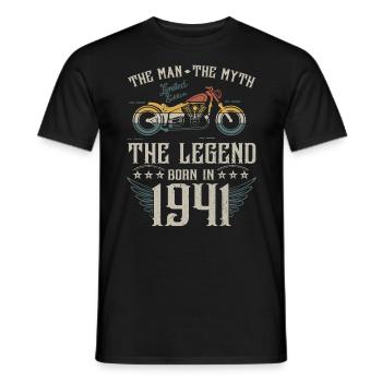 L'homme Le Mythe La Légende Né En 1941 Cadeau - T-shirt homme - noir - Devant - AI Model Male 178 light (178cm)