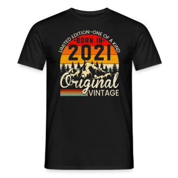 Einzigartig in seiner Art geboren im Jahr 2021 Original Jahrgang - Männer T-Shirt - Schwarz - Vorne - AI Model Male 178 light (178cm)