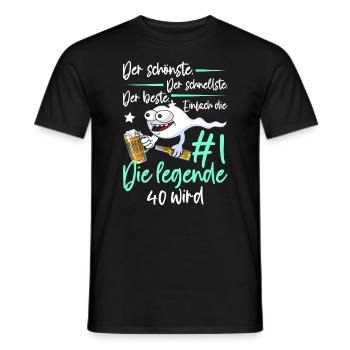 40th Birthday 40 Years Women's Men's Saying Funny - Männer T-Shirt - Schwarz - Vorne - AI Model Male 178 light (178cm)